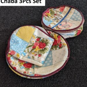 Roti Chabba 3 pcs Set/ Floral Quilted Casserole Cover Set – 3 Pieces